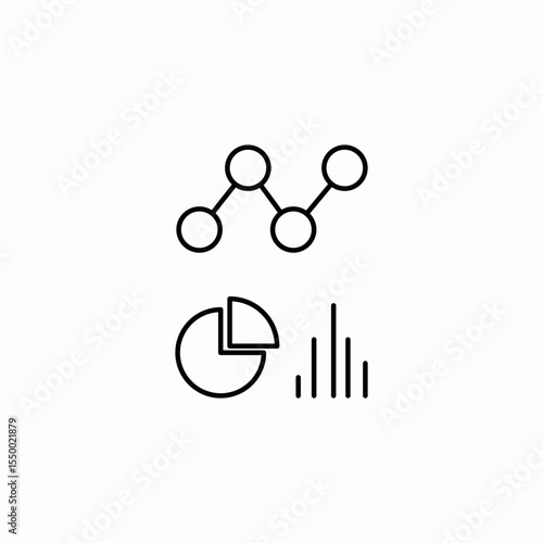 data analysis graph icon sign vector