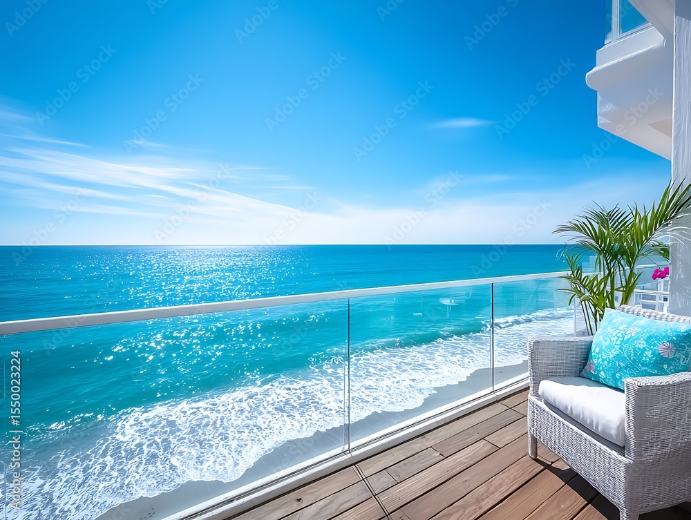 Fototapeta premium Oceanfront Balcony