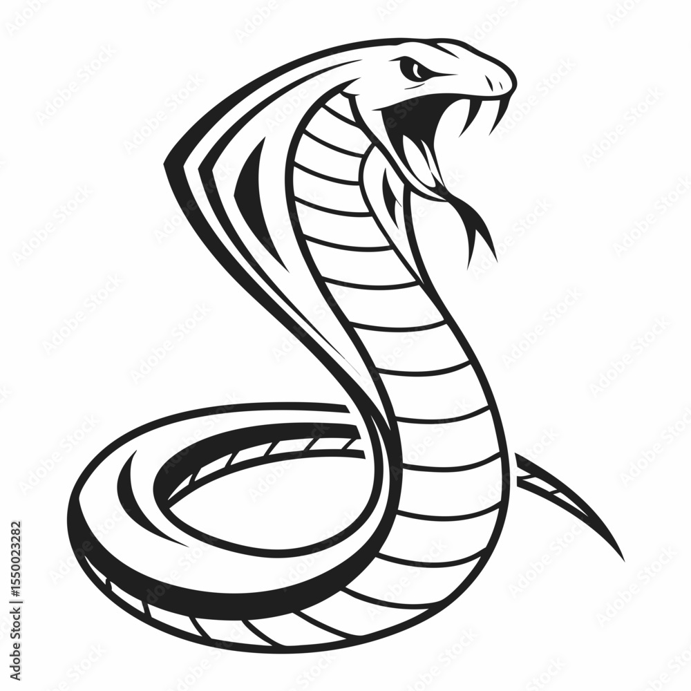 Fototapeta premium Funny Snake Vector – Cute Cartoon Reptile Character | Smiling Snake Illustration – Playful Jungle Animal Design | Silly Snake Vector – Goofy and Adorable Serpent Art