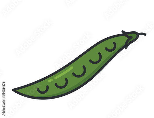 Peas illustration. Vegetable, farming and harvest symbol. Natural organic food. Isolated vector image