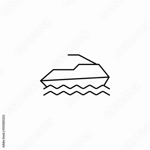 jet ski waves icon sign vector