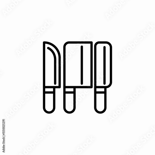 knives set kitchen icon sign vector