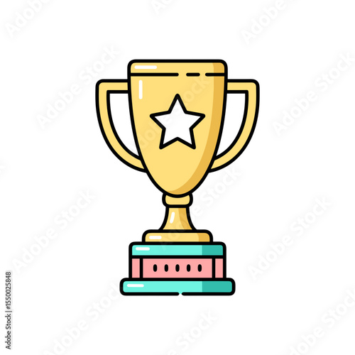 Gold trophy with star symbolizing victory in Esports & Competitive Gaming  