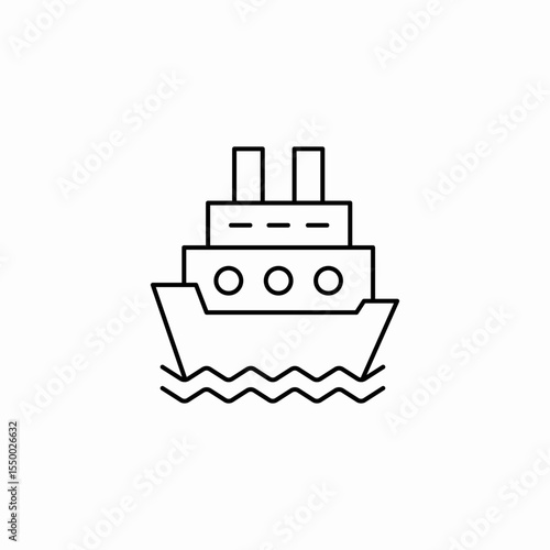 passenger ship icon sign vector