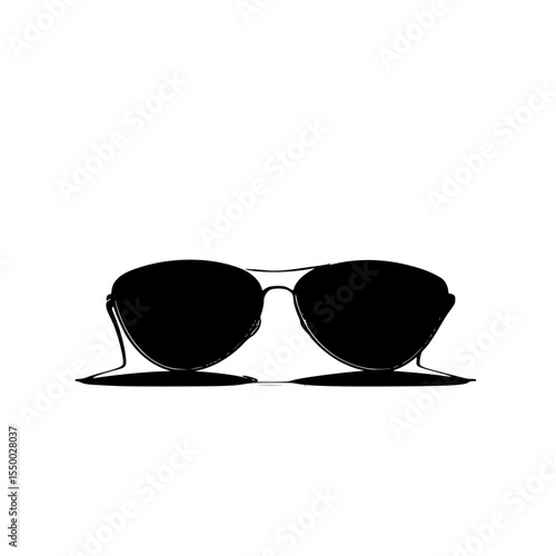 black sunglasses on a white background black, glass, silhouette, sunglass , Generative art.