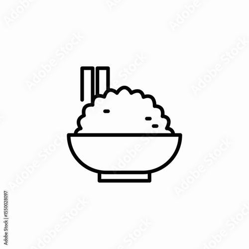 rice bowl icon sign vector