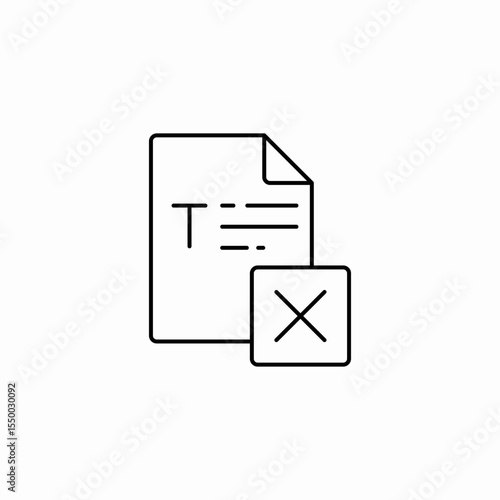 text document error icon sign vector