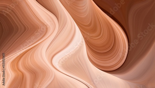 unobtrusive header with elegant modern soft curvy waves background illustration with tan rosy brown and pastel brown color