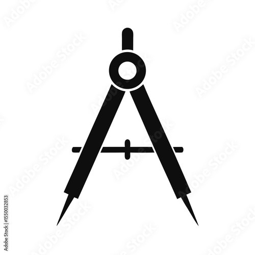 silhouette architectural drafting compass logo