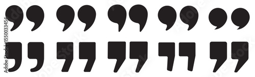 Quote icon vector illustration. Quotation mark sign and symbol. Set of quote mark . Quotation mark icon collection on white background. double quotation vector symbol. 