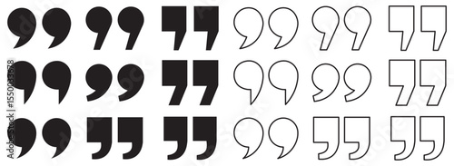 Quote mark. Quotes icon set. Quote symbol. Simple quotes collection. Quote icon vector illustration. Quotation mark sign and symbol. Set of quote mark . Quotation mark icon collection. 