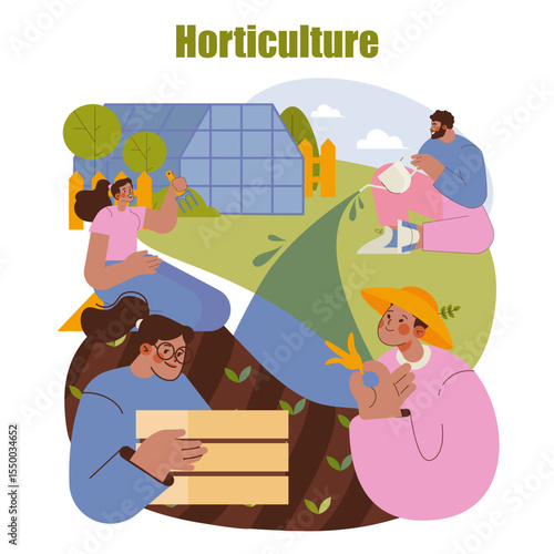 Horticulture. Flat Vector Illustration