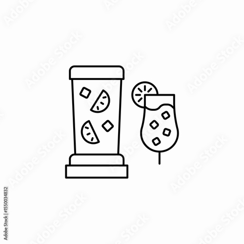 blender drinks set icon sign vector
