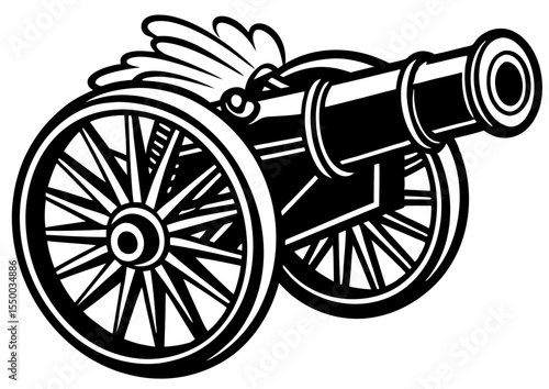 vector illustration of a cannon