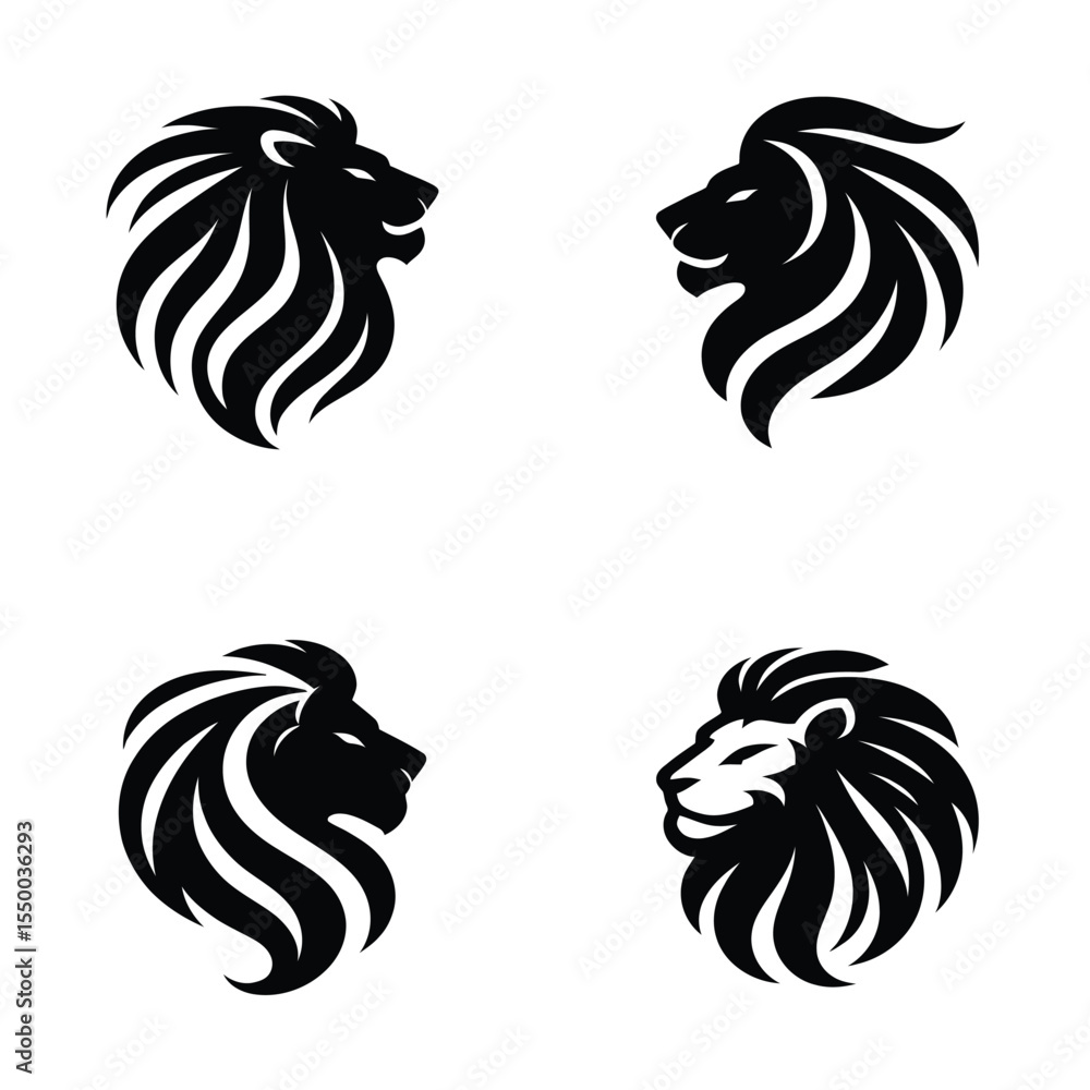 Obraz premium Lion Logo Design Symbol of Strength and Majesty