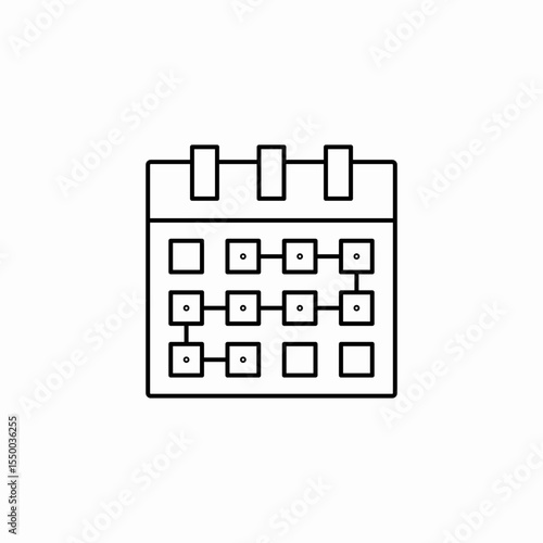 calendar connected dots icon sign vector