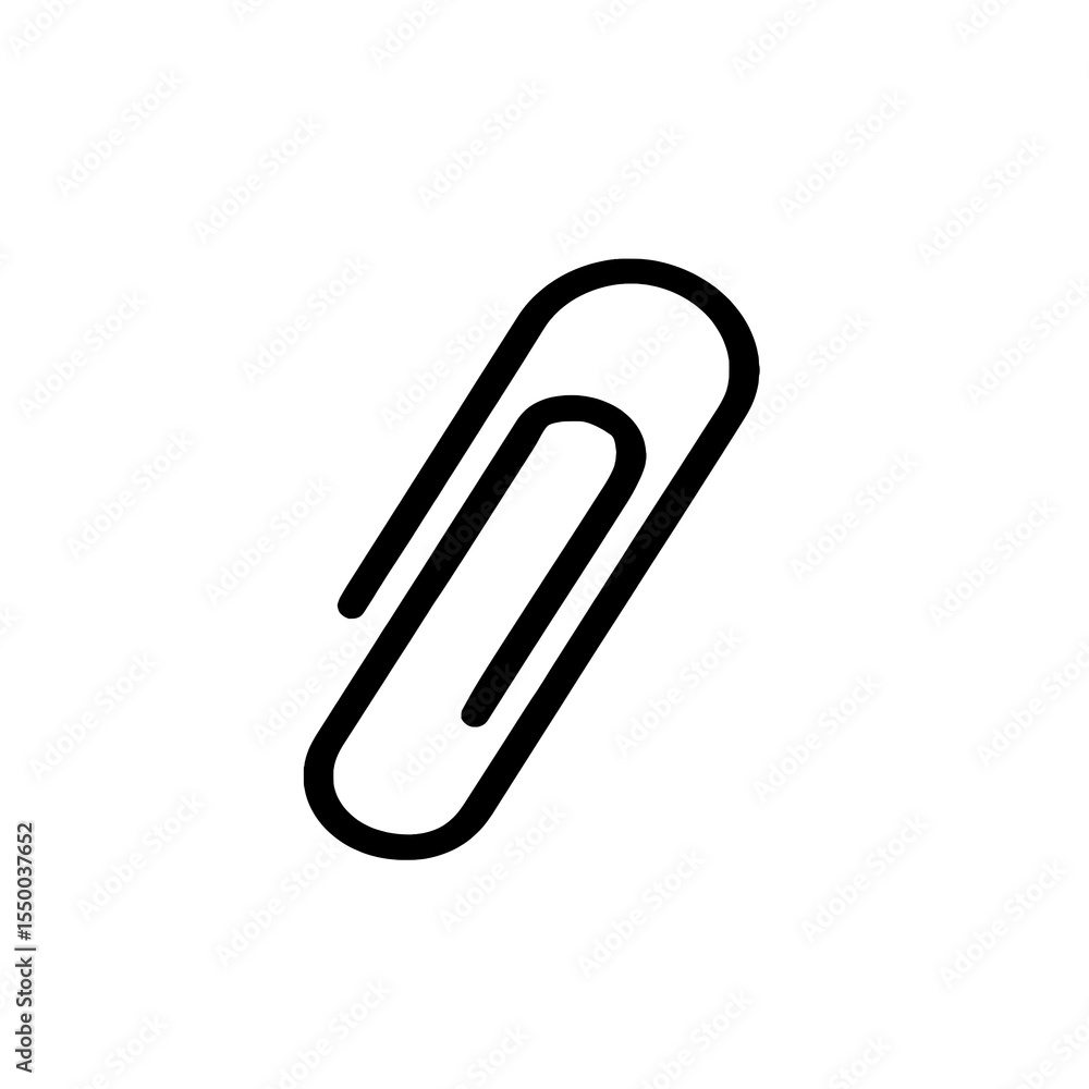 Paperclip Line Icon – Minimal Vector Symbol Isolated on White Background Paperclip Line Icon – Minimal Vector Symbol Isolated on White Background