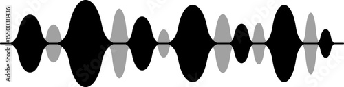 Abstract Waveform Pattern  Black and Gray Oscillating Design Element