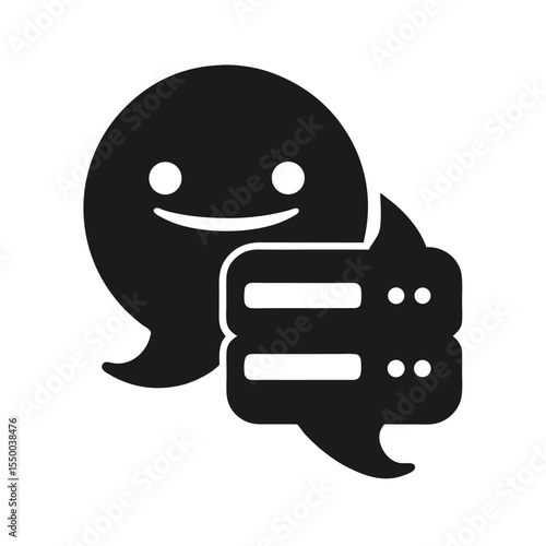 silhouette chat server doodle logo 