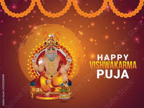Vector illustration of happy vishwakarma day celebration