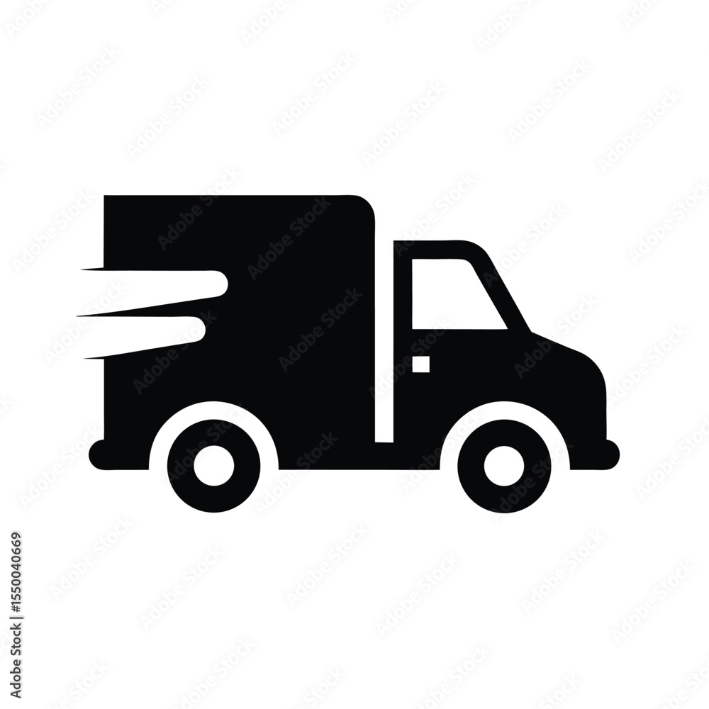 silhouette delivery truck logo icon silhouette delivery truck logo icon