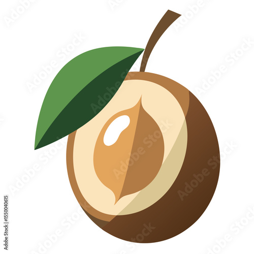 Simple Rambutan Fruit Line Art Icon