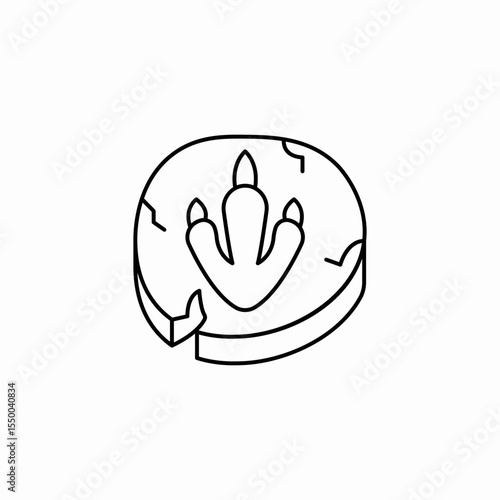 dinosaur footprint fossil icon sign vector