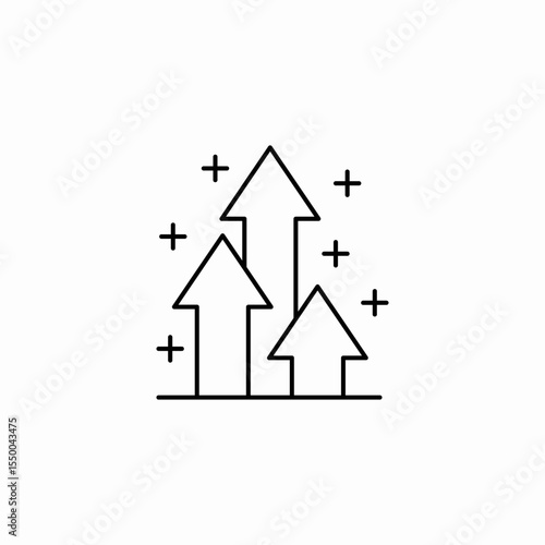 growth upward arrows icon sign vector
