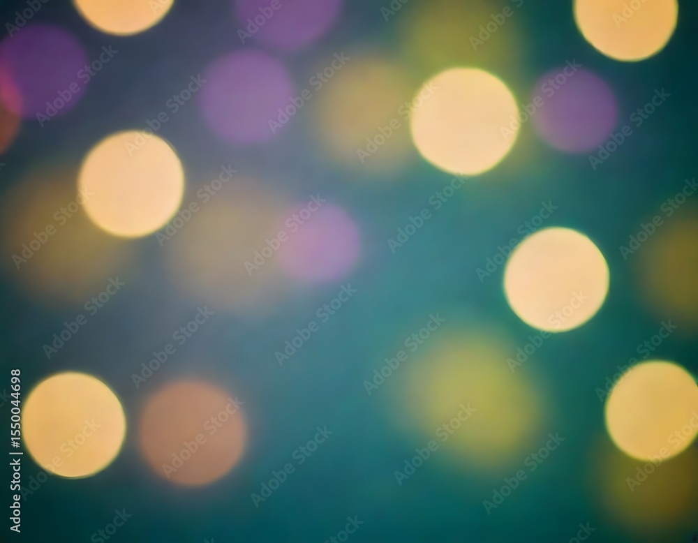 Fototapeta premium Golden Bokeh Lights with Glitter and Subtle Green