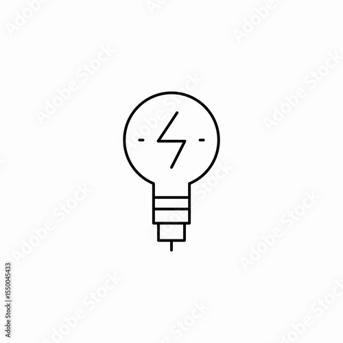 light bulb electricity icon sign vector