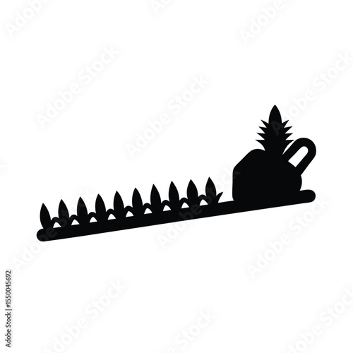 silhouette hedge trimmer landscaping logo