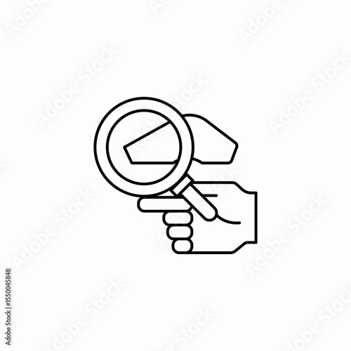 magnifying glass hand icon sign vector