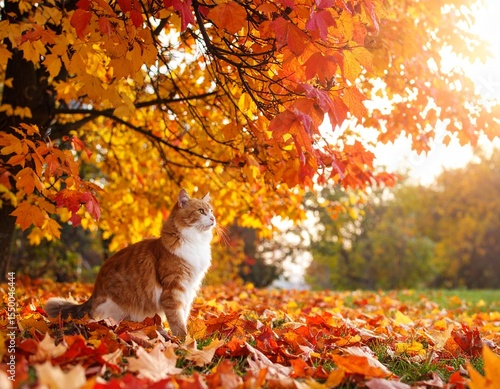 cat in autumn