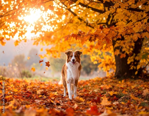 dog in the woods concept photo