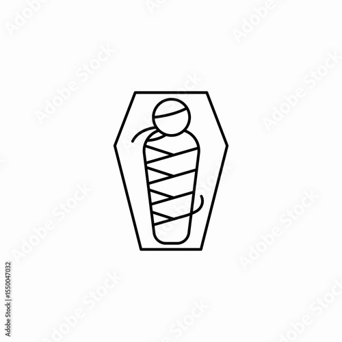 mummy coffin ancient icon sign vector