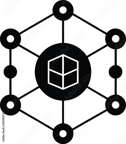 Blockchain Connection Vector