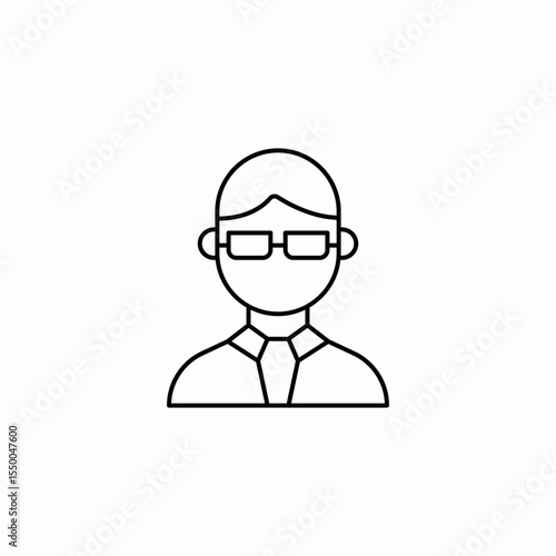 person wearing glasses icon sign vector
