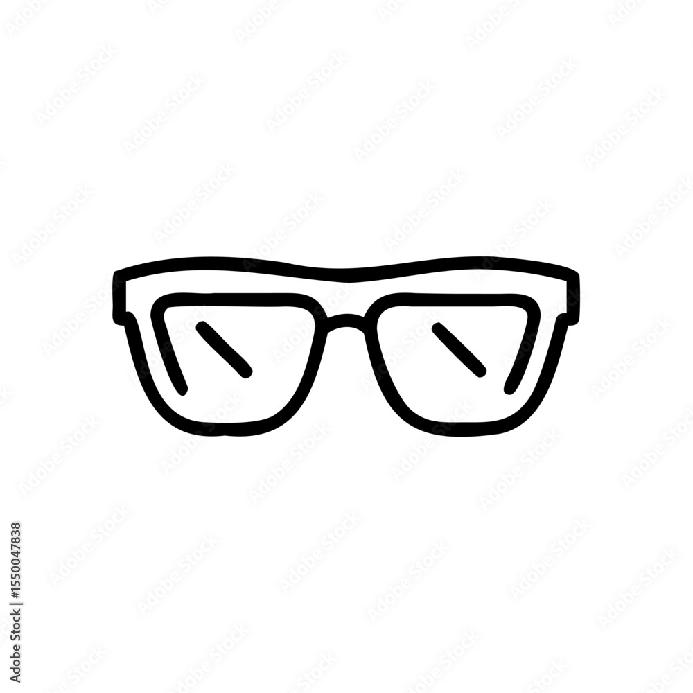 Fototapeta premium Handdrawn Outline Square Eyeglasses Simple Design eyewear spectacles