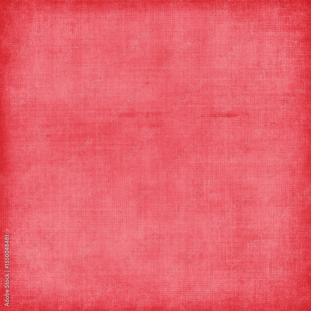 Fototapeta premium Bright red grunge texture with subtle fabric-like pattern, distressed edges, and soft vintage shading, ideal for posters, invitations, scrapbooking, overlays, and creative design projects.