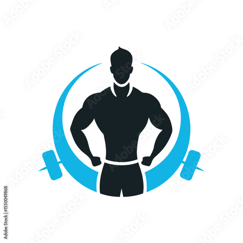 silhouette personal trainer gym logo 