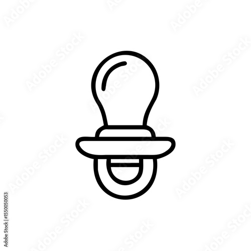 Handdrawn Line Art Baby Pacifier Icon Simple Design infant nipple