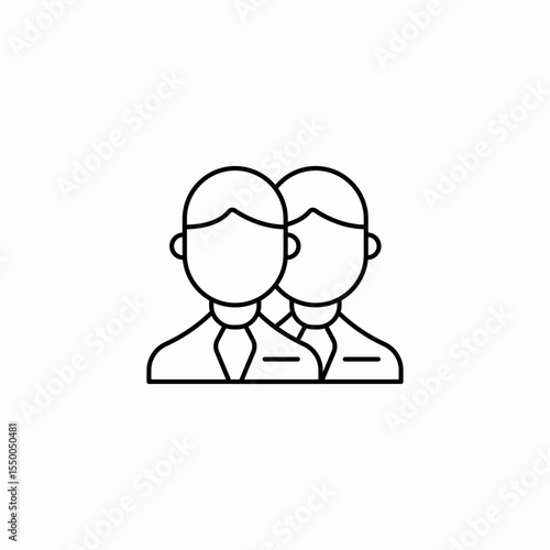 two people outline icon sign vector