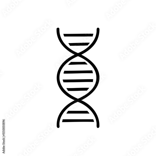 Handdrawn D N A Double Helix Strand Genetic Code Science Biology vector
