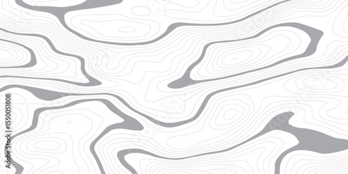 Abstract geometric topographic map background. Grey topographic lines contours in motion dynamic line patterns.