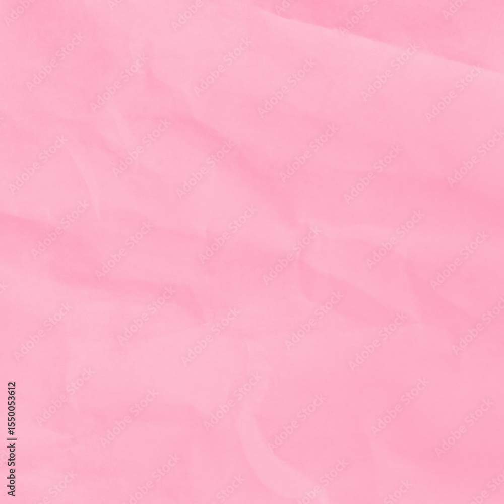 Fototapeta premium Soft pink wrinkled paper texture with gentle creases and smooth folds. Ideal for feminine designs, backgrounds, scrapbooking, packaging, invitations, and creative projects.