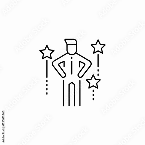 person superhero stars icon sign vector