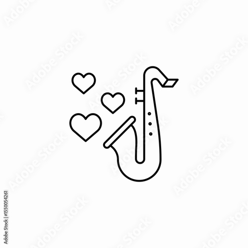 saxophone music love icon sign vector
