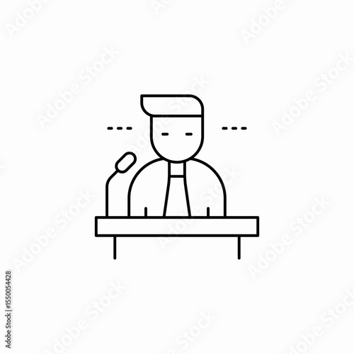 speaker at podium icon sign vector