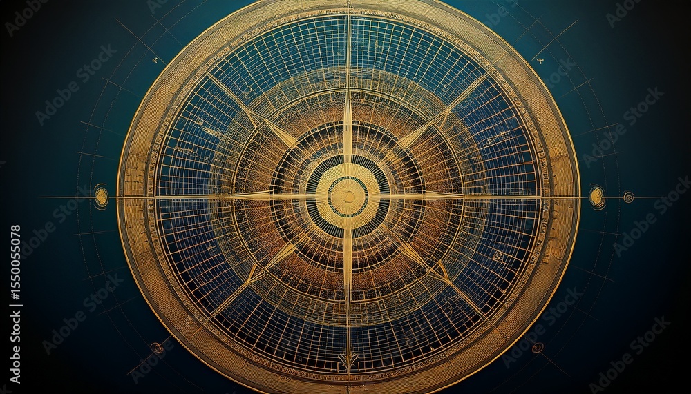 Obraz premium circular grid polar coordinates graph paper illustration