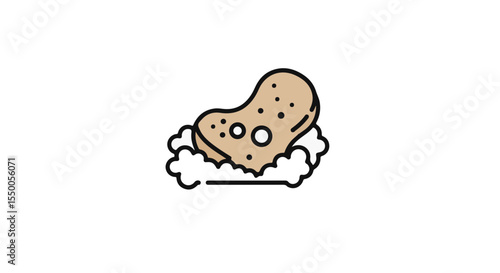 A clean sponge in soapy water, perfect for cleaning and washing.